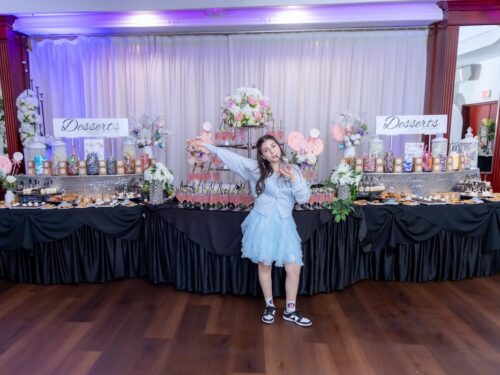 Tiara Sweets Table pink flowers copy